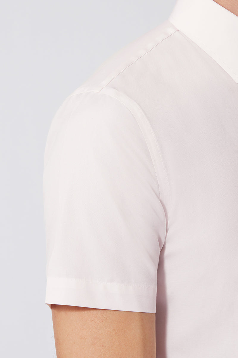 Wrinkle-Free Poplin Short Sleeve Dress Shirt | Pink 2784PZ