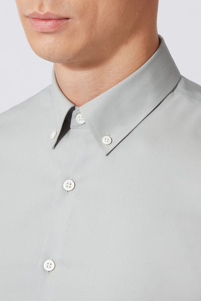 Poplin Button-Down Smart Shirt | Light Grey 040KMP