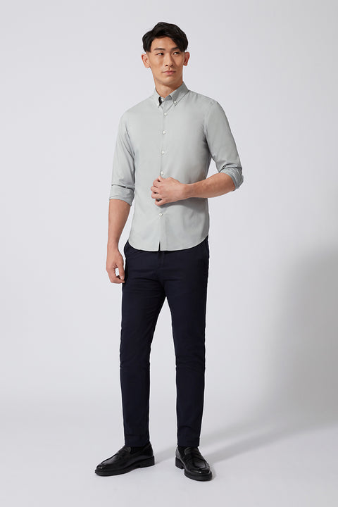 Poplin Button-Down Smart Shirt | Light Grey 040KMP