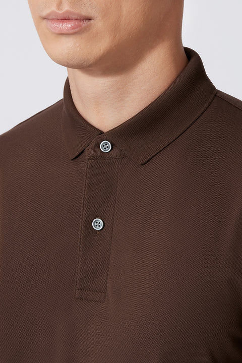 VISDRY™ Pique Polo | Brown BRE046
