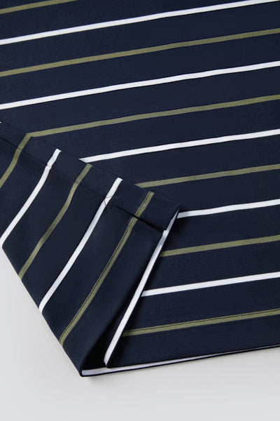 Regal Interlock Long Sleeve Rugby Shirt | Navy Multi-Stripes P05Z02