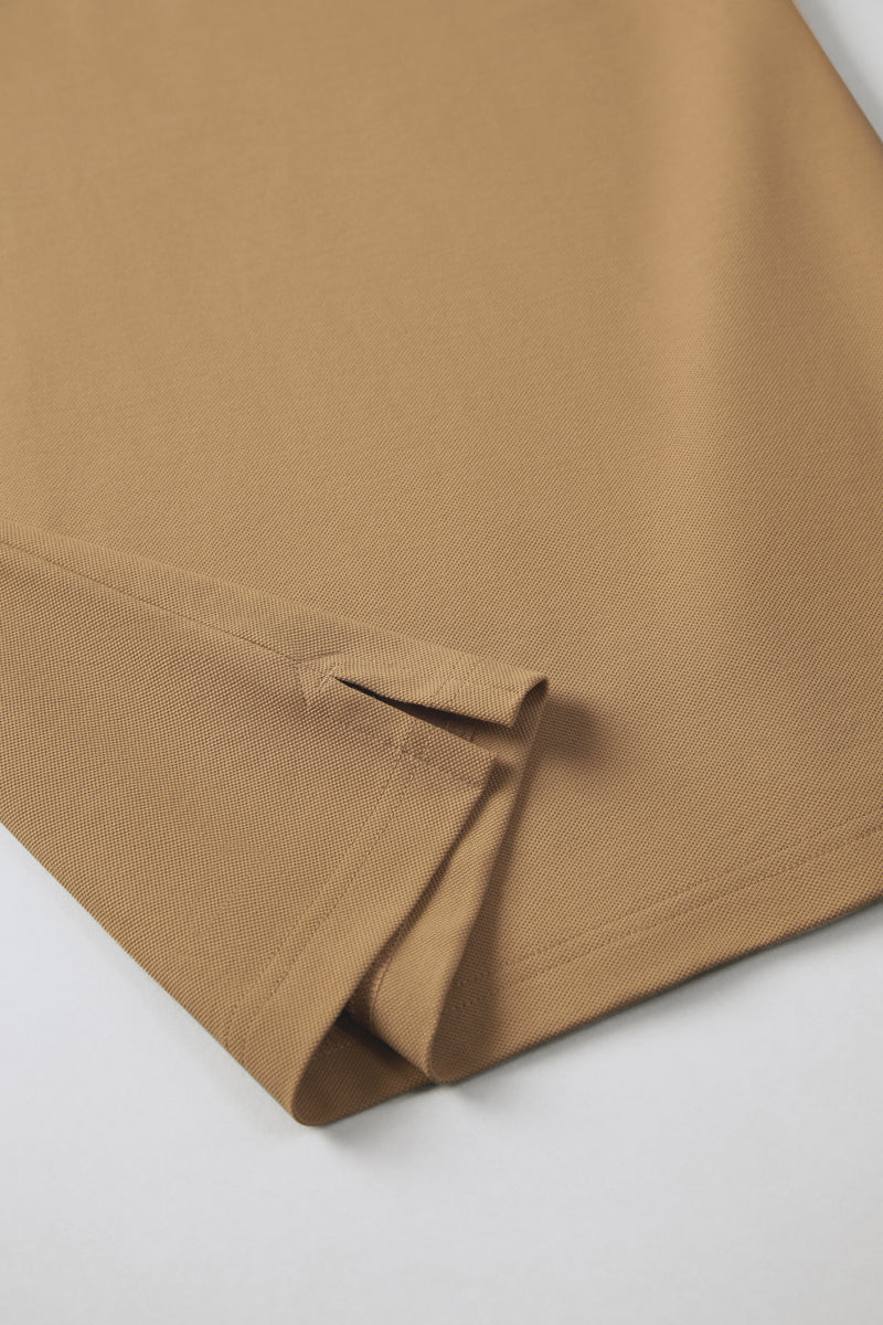 VISDRY™ Pique Long Sleeve Polo | Khaki KE0178