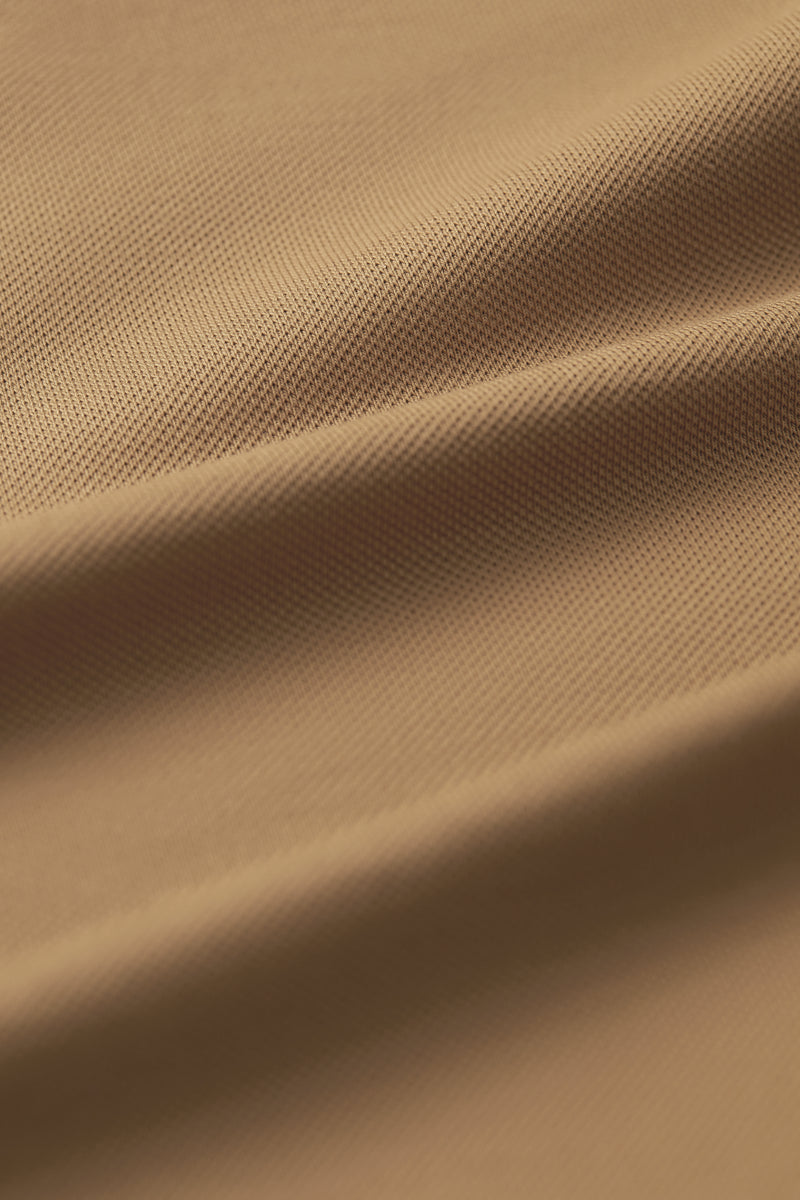 VISDRY™ Pique Long Sleeve Polo | Khaki KE0178