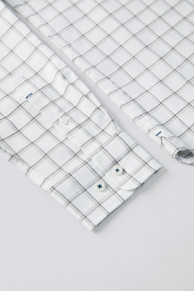 Oxford Button-Down Casual Shirt | Grey Check 9791NZ