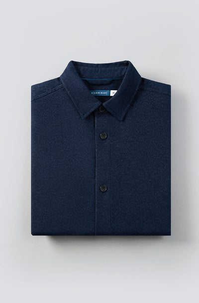 Flannel Shirt Jacket | Navy 7085NZ