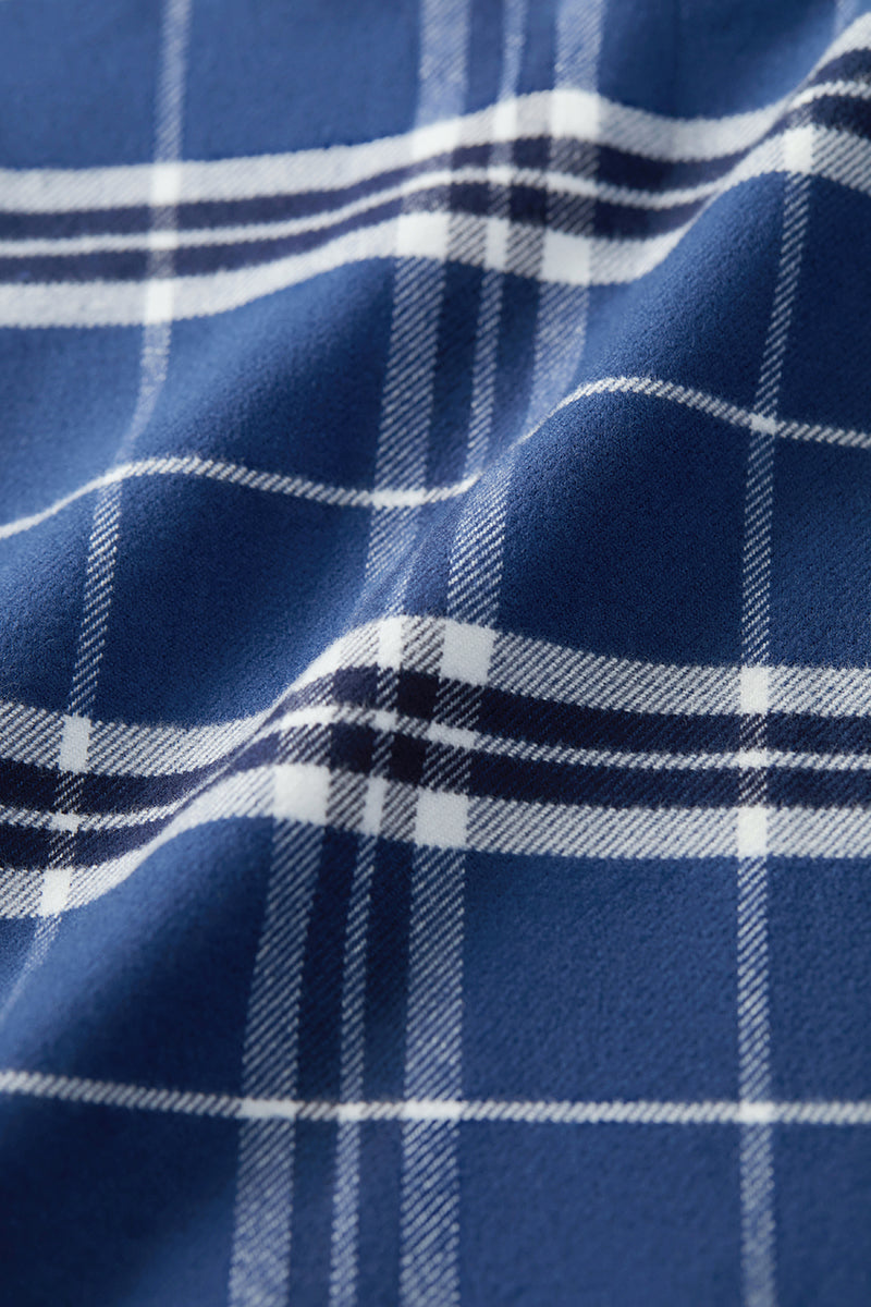 Lightweight Flannel Casual Shirt | Blue Check 7214NZ