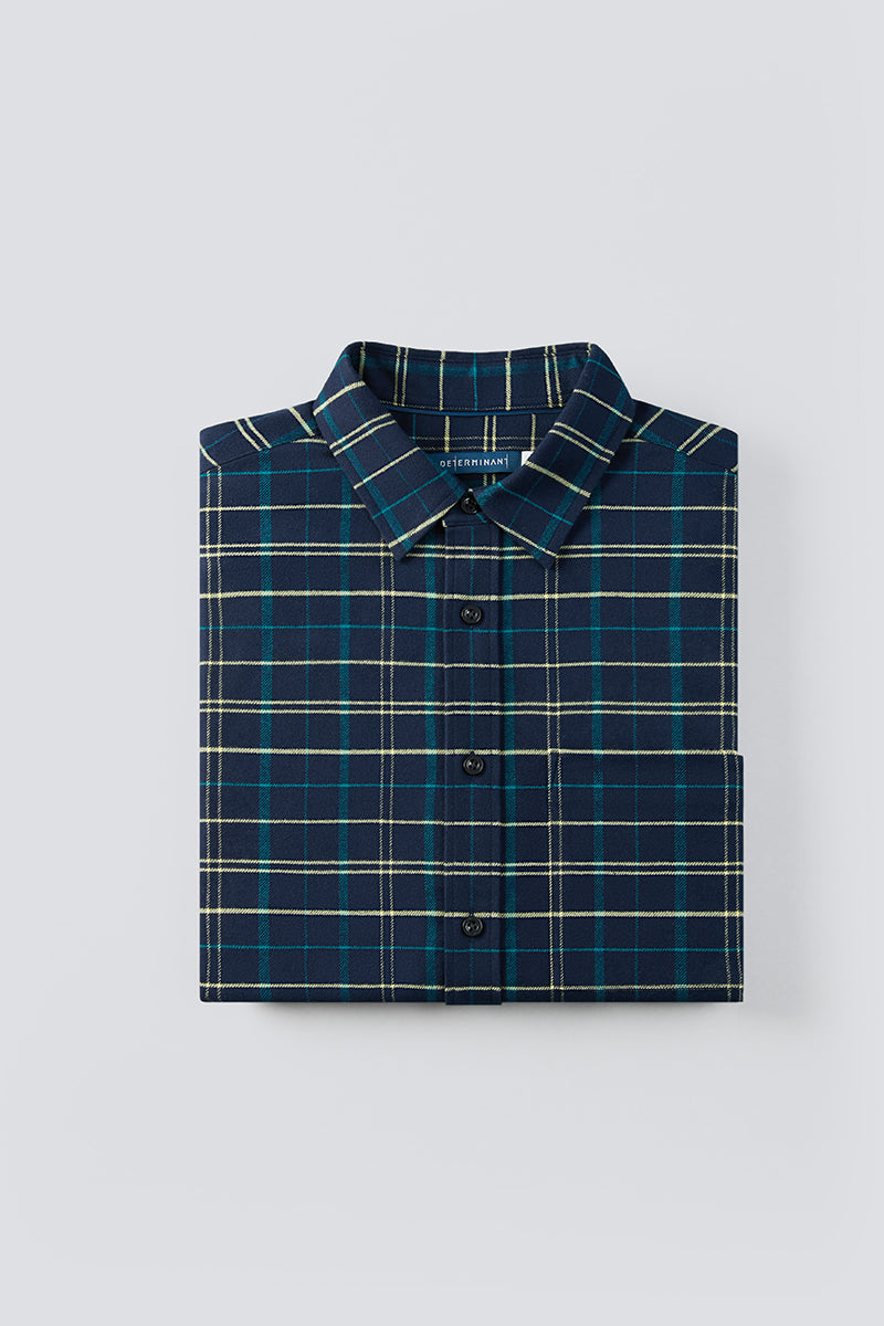 Lightweight Flannel Casual Shirt | Green Check 7227NZ