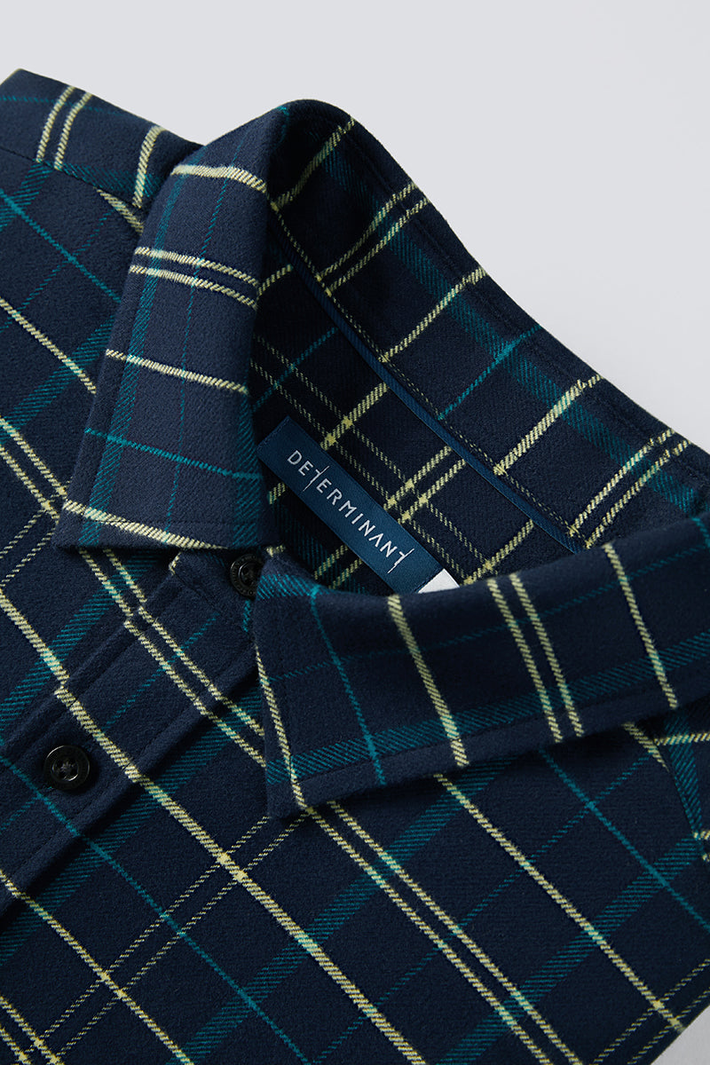 Lightweight Flannel Casual Shirt | Green Check 7227NZ