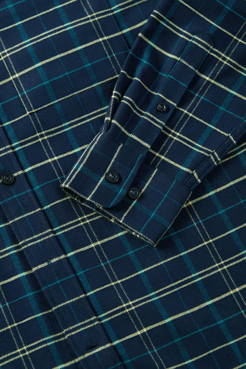 Lightweight Flannel Casual Shirt | Green Check 7227NZ