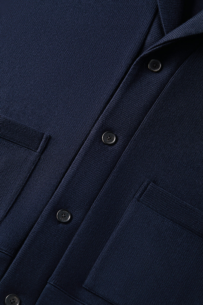 Regal Shawl Collar Cardigan | Navy NNY096
