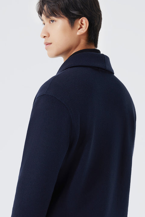 Regal Shawl Collar Cardigan | Navy NNY096