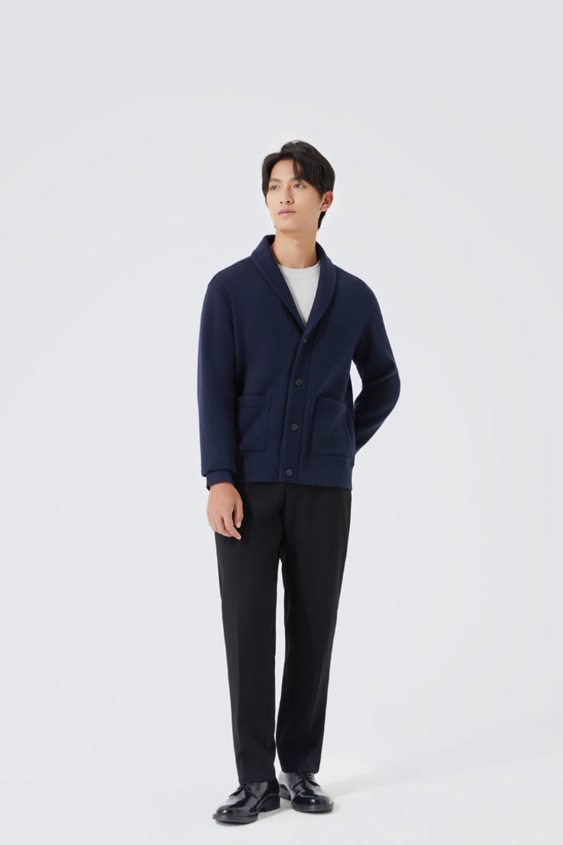 Regal Shawl Collar Cardigan | Navy NNY096