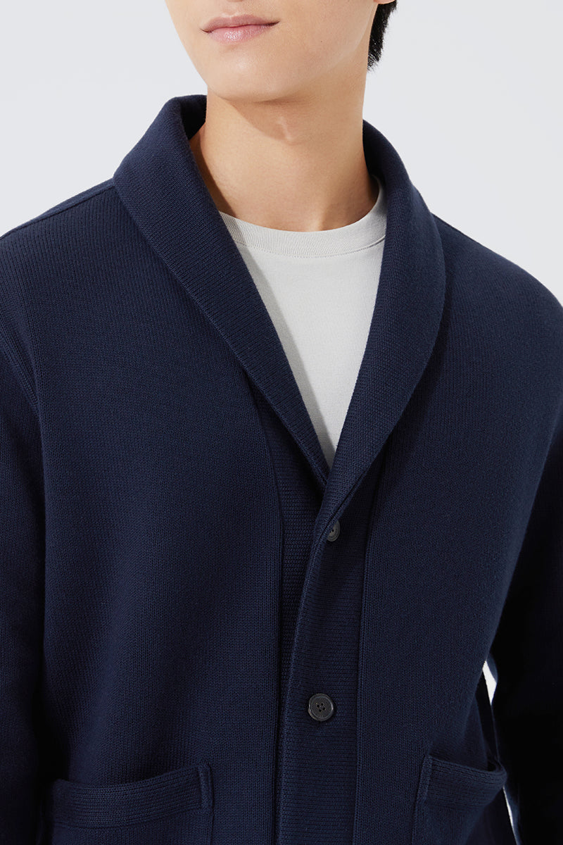 Regal Shawl Collar Cardigan | Navy | Shop Men's Casual Shirt Online ...