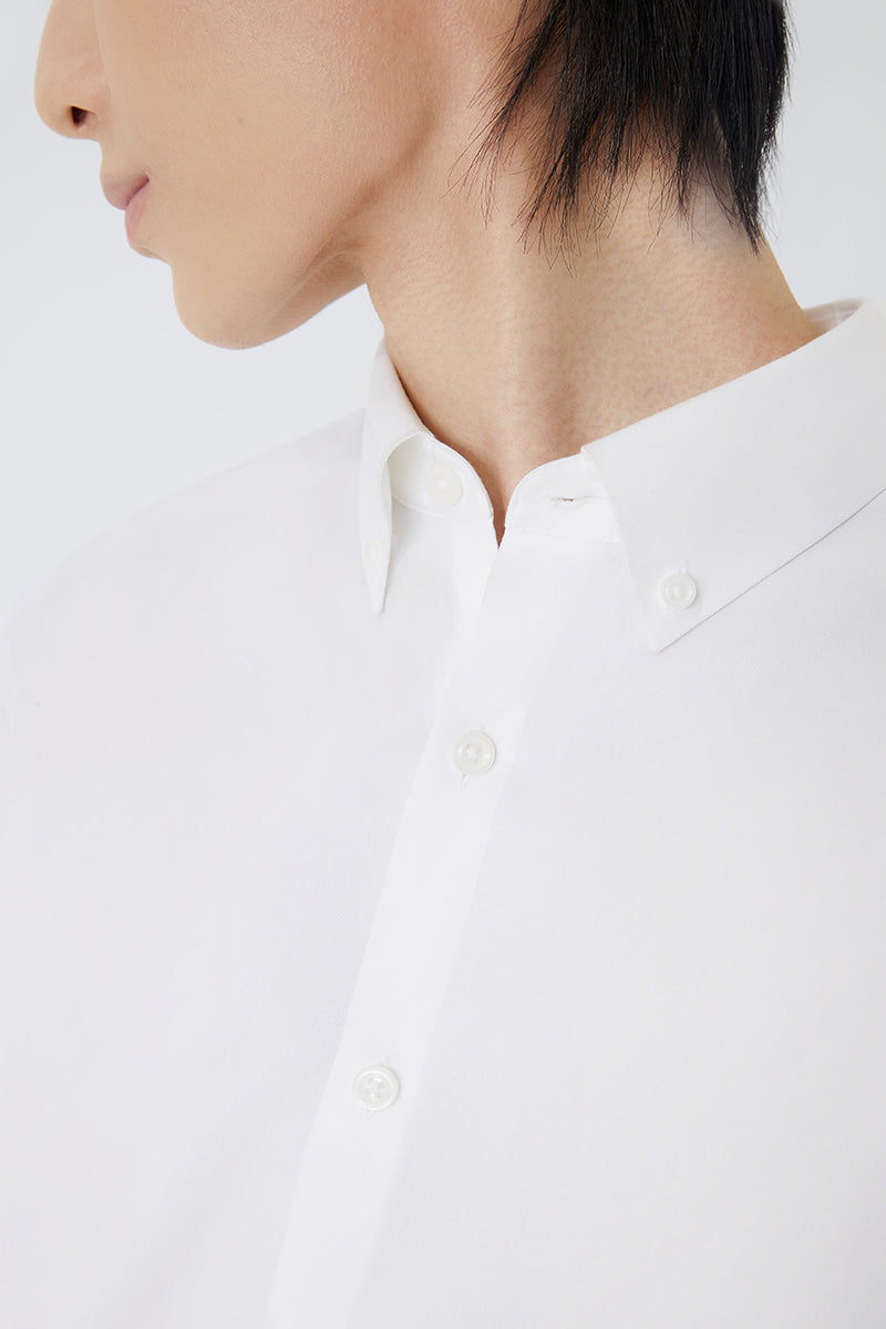 VISDRY™ 斜紋扣領百搭襯衫 |白 WH001Z