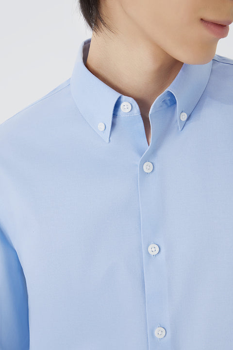 VISDRY™ Twill Button-Down Smart Shirt | Light Blue 9773NZ