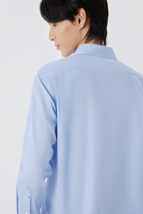 VISDRY™ Twill Button-Down Smart Shirt | Light Blue 9773NZ