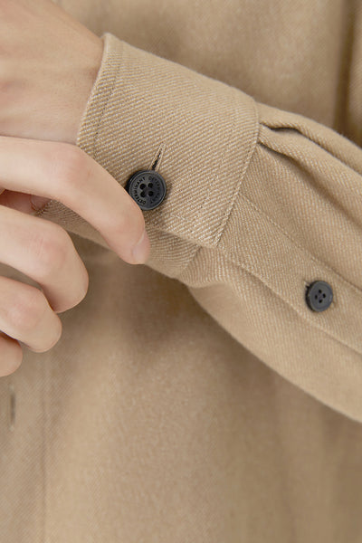 Flannel Shirt Jacket | Khaki 5773NZ