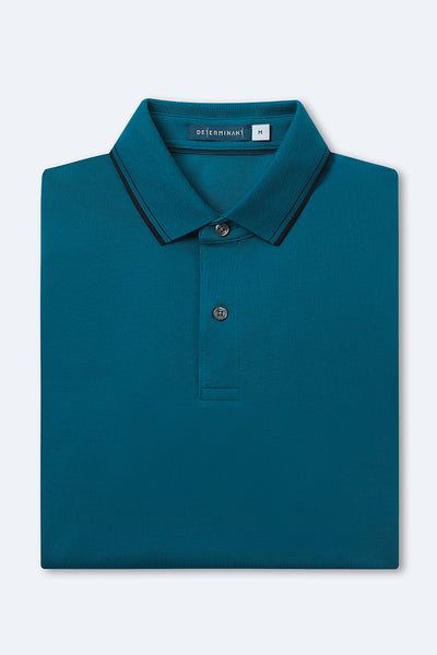 VISDRY™ Pique Tipped Polo | Teal TQE060