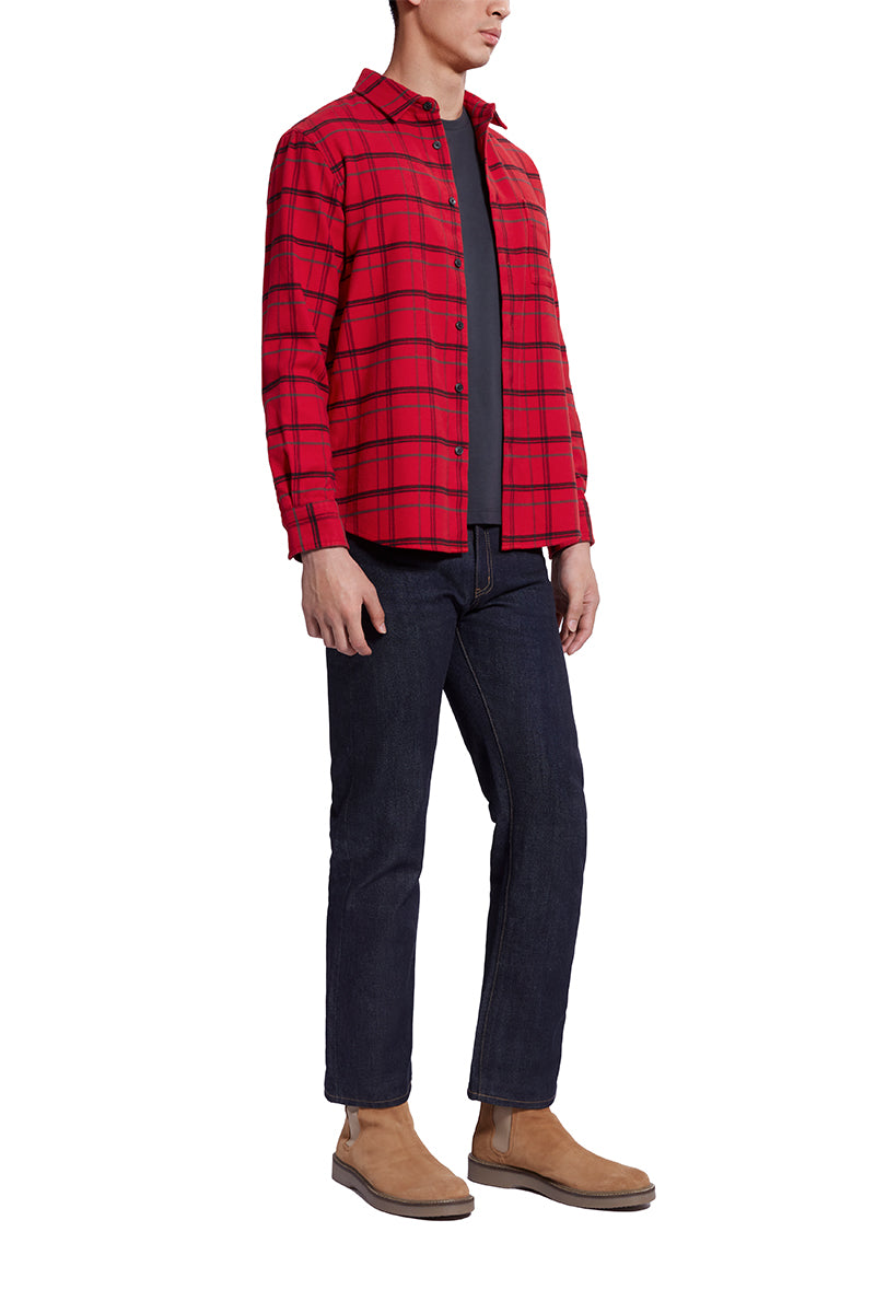 Flannel Casual Shirt | Red Check 16566N