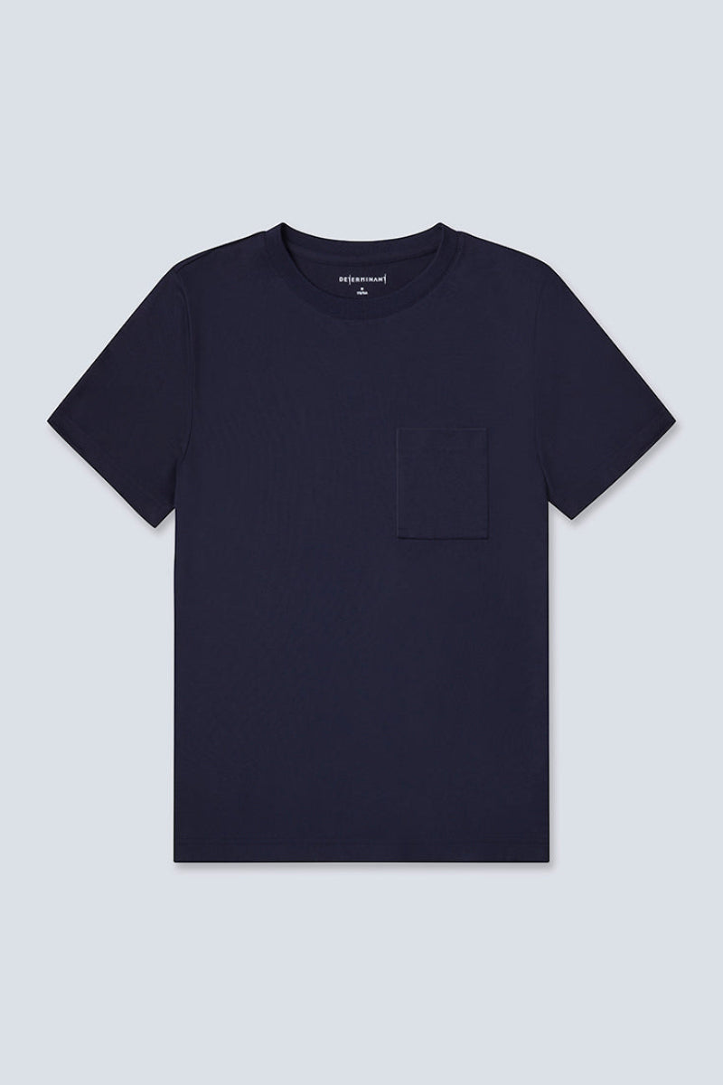 Regal Crew Neck Pocket T-Shirt | Navy NNY096