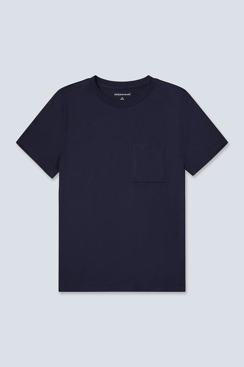 Regal Crew Neck Pocket T-Shirt | Navy NNY096