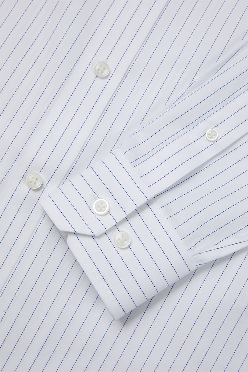 Wrinkle-Free Pinpoint Oxford Dress Shirt | Blue Stripes 9566DK