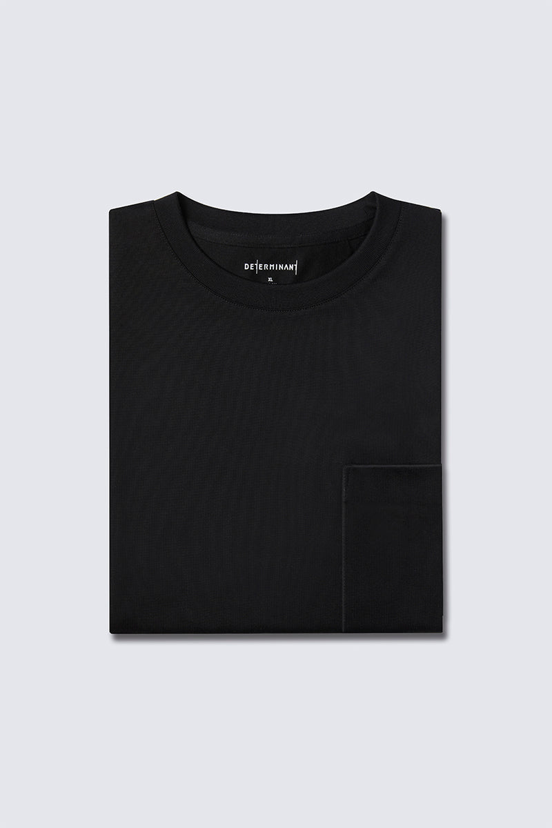 Regal Crew Neck Pocket T-Shirt | Black BKFD01