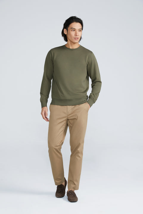 French Terry Sweatshirt | Olive GNE474