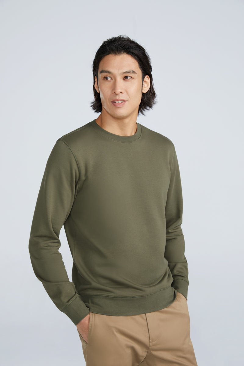 French Terry Sweatshirt | Olive GNE474