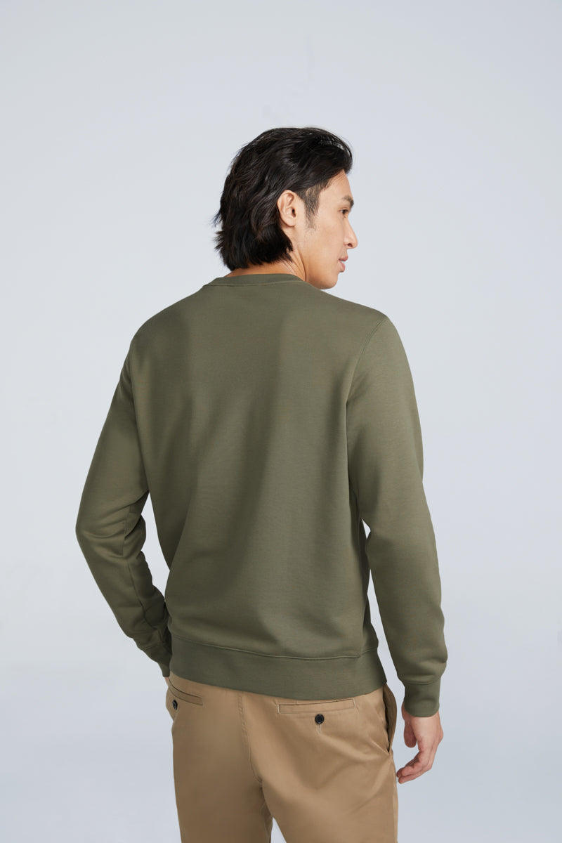 French Terry Sweatshirt | Olive GNE474