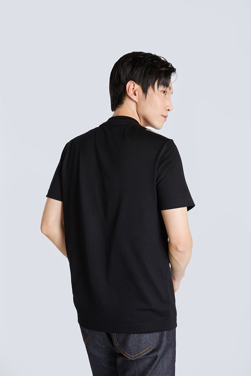 Regal Crew Neck Pocket T-Shirt | Black BKFD01