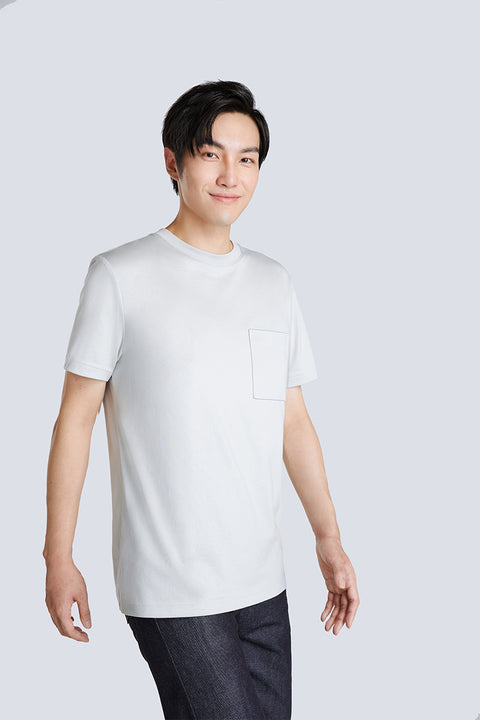 Regal Crew Neck Pocket T-Shirt | Light Grey GYE008