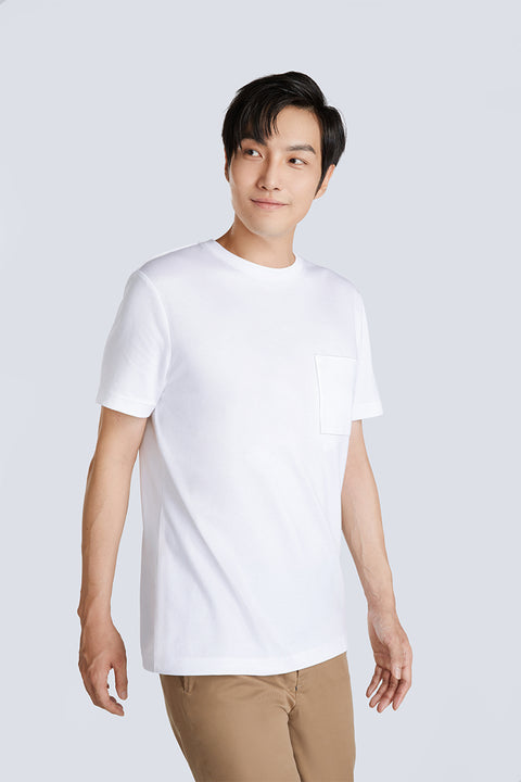 Regal Crew Neck Pocket T-Shirt | White WH001Z