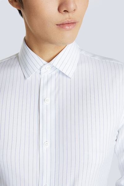 Wrinkle-Free Pinpoint Oxford Dress Shirt | Blue Stripes 9566DK