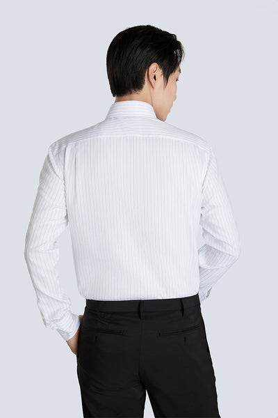 Wrinkle-Free Pinpoint Oxford Dress Shirt | Blue Stripes 9566DK
