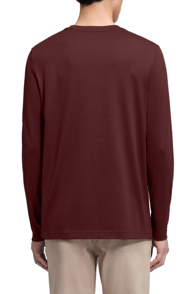 Regal Crew Neck Long Sleeve Pocket T-Shirt | Burgundy BRE112