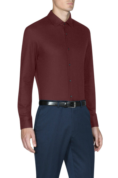 Knit Smart Shirt | Burgundy RDE179