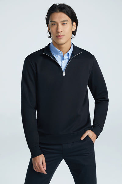 Regal Slim Fleece Half Zip Sweatshirt | Black BKFD01
