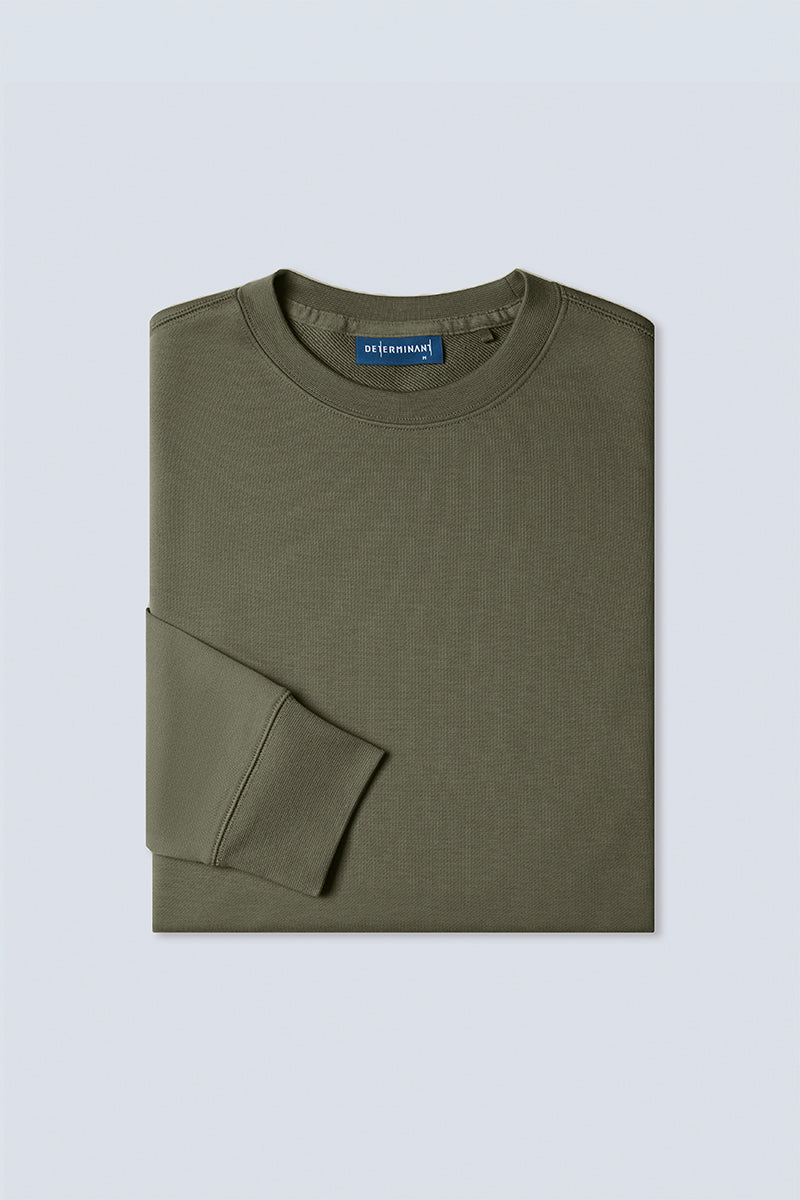 French Terry Sweatshirt | Olive GNE474