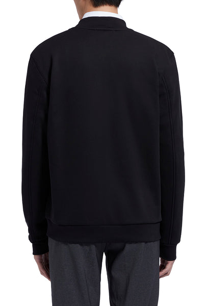 Slim Fleece Bomber Jacket | Black BKFD01