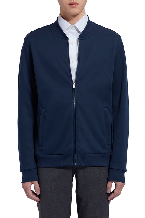 Slim Fleece Bomber Jacket | Navy 14036N