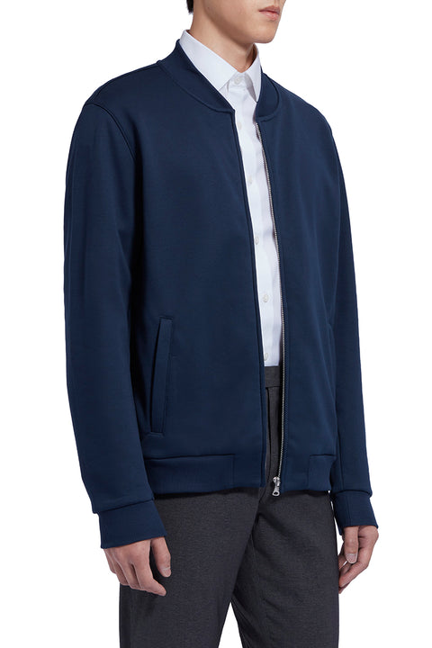 Slim Fleece Bomber Jacket | Navy 14036N