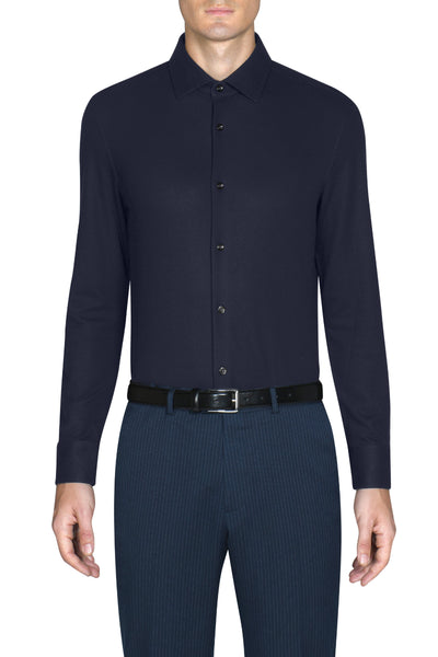 Knit Smart Shirt | Navy NNY096