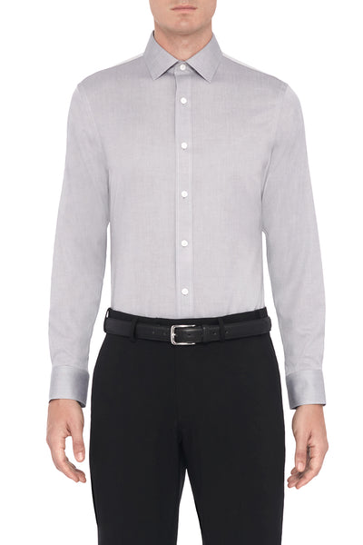 Wrinkle-Free Pinpoint Oxford Dress Shirt | Grey 11284N