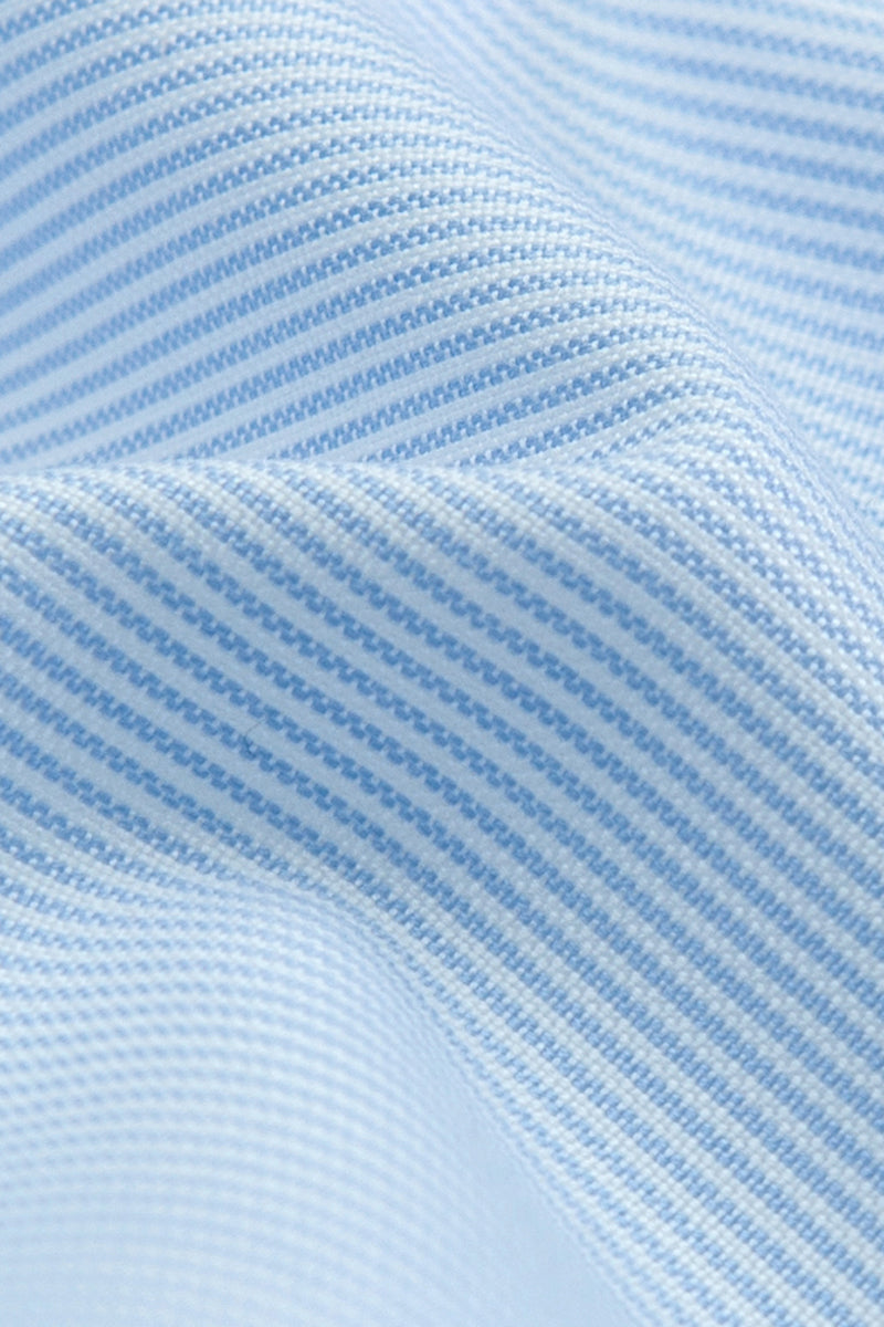 Wrinkle-Free Pinpoint Oxford Dress Shirt | Light Blue Stripes 1581NZ